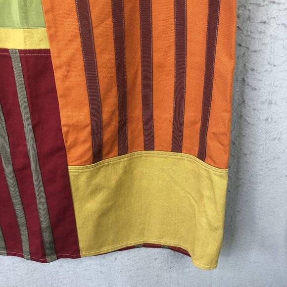 Reech by D.A.R. Skirt Womens Large Multicolor Striped Patchwork Midi Boho Cotton - Picture 11 of 15